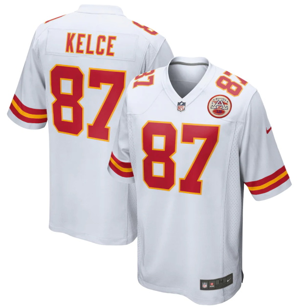 mens nike travis kelce white kansas city chiefs game jersey